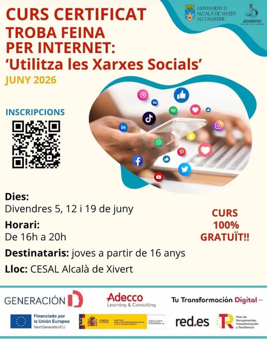 Curs Troba Feina per Internet - Utilitza les Xarxes Socials