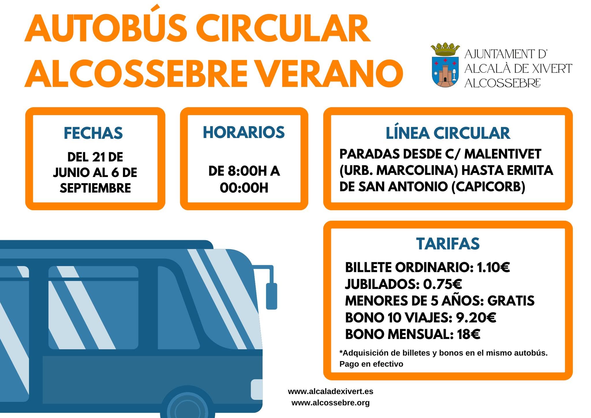 Info Bus Circular Alcossebre Verano